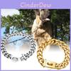 Elegante 19mm Edelstahl Hundekette in Gold mit einzigartigem Seitenring und Karomuster