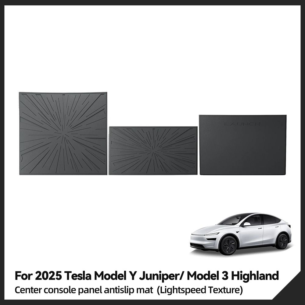 3pcs Silicone Central Control Panel Mat for Tesla Model 3/Y Juniper Launch 2025