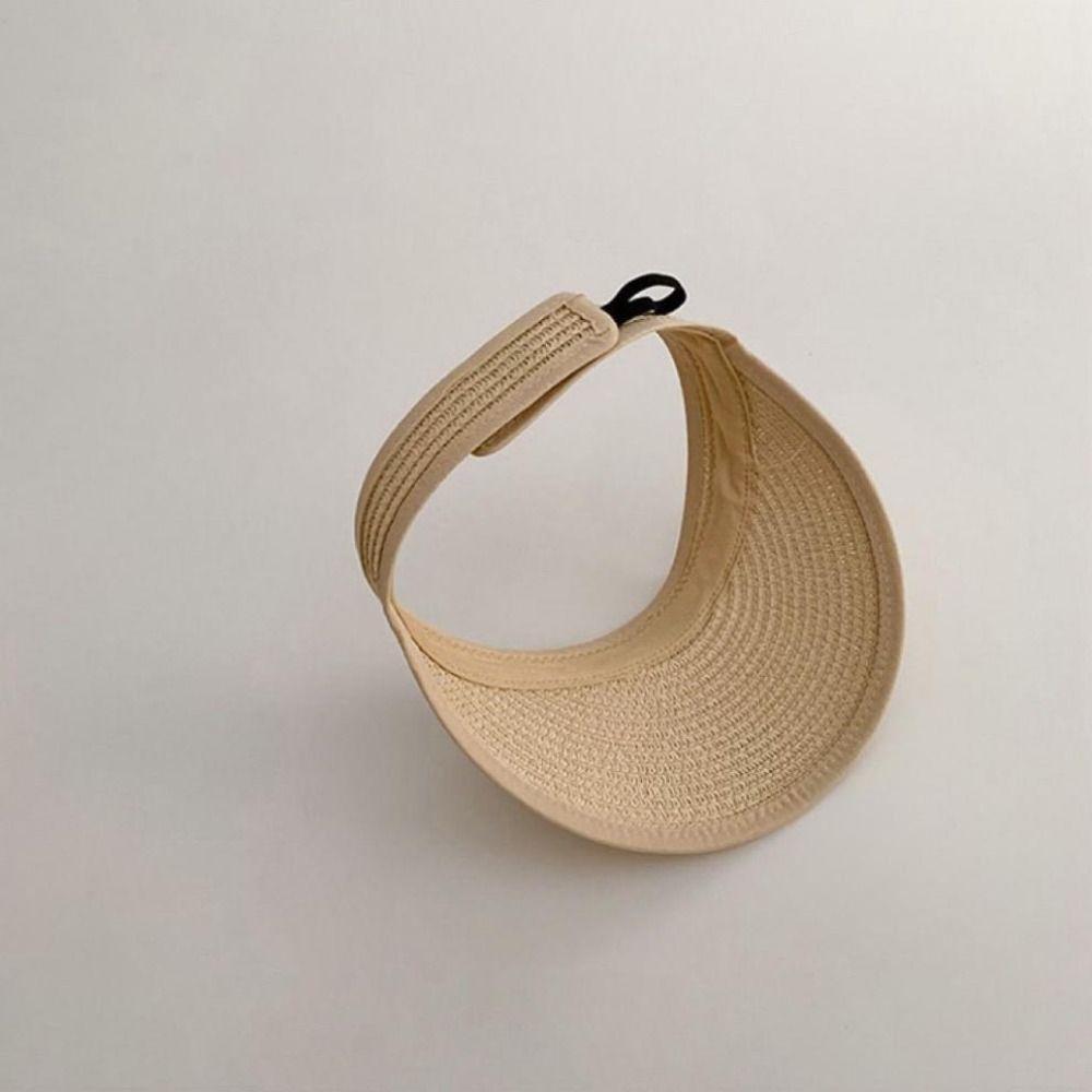 Empty Top Bow Straw Hat Korean Visor Cap Fashion Baby Straw Caps  5-36 Months