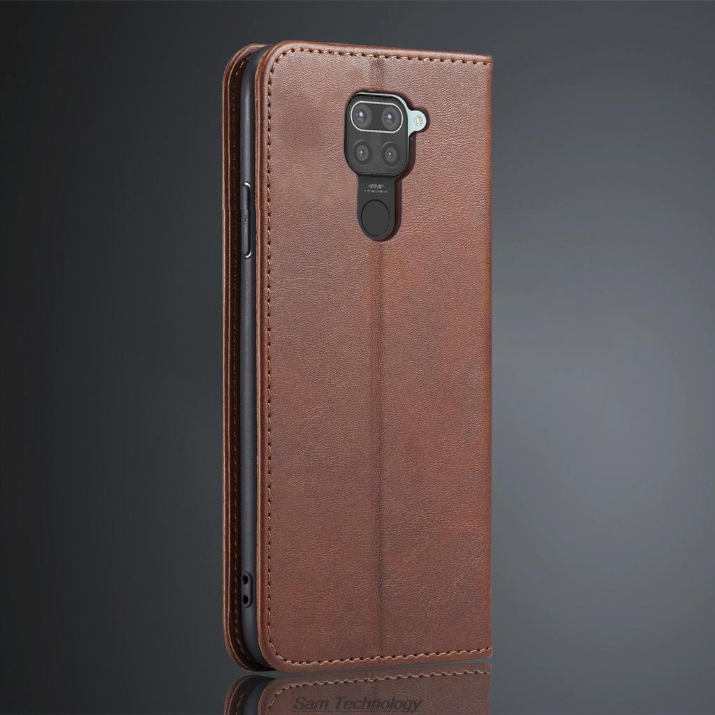 Magnetische Anziehungskraft Ledertasche für Xiaomi Redmi Note 9 6,53" Holster Flip Cover Case Brieftasche Handytaschen Fundas Coque