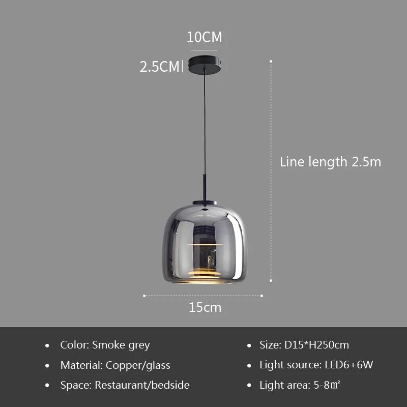 Glass Pendant Light Light Luxury Pendant Lamp Deco Led Hanging Light Fixtures Bedroom Modern Luminaire Suspension Lamp