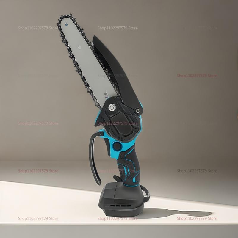 6 Inch Brushless Cordless Electric Chain Saw Portable Tree Branch Cutting Tool 21V Battery Woodworking Garden Logger(No Battery)