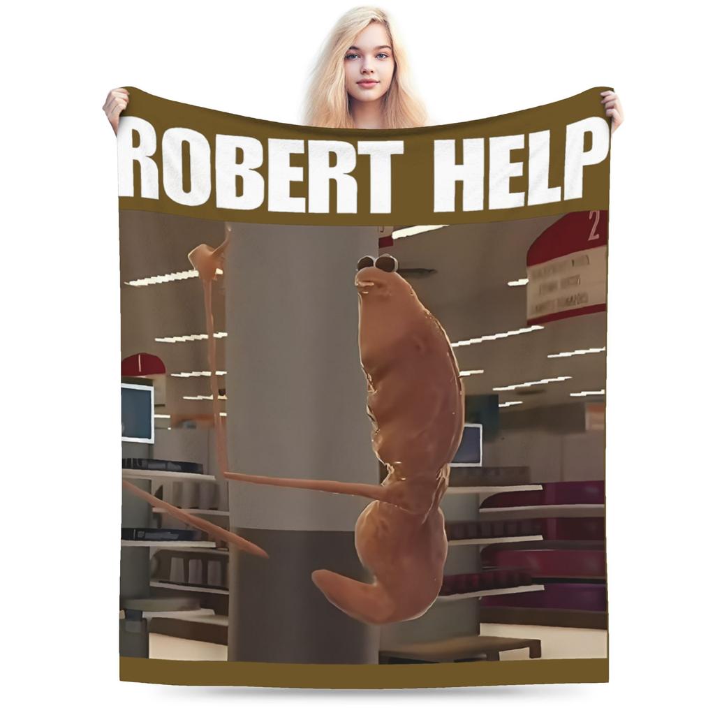 Marcus The Worm Meme Blanket Fleece Decoration Robert Help Me Breathable Lightweight Thin Throw Blankets for Sofa Bedspread