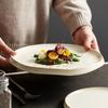 Simple Ceramic Dinner Plates Round Pasta Steak Plate Restaurant Solid Color Creative Tableware Snack Dessert Tray Cooking Dishes