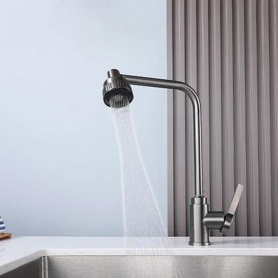 Kitchen Faucet Kitchen Sink Faucet Stainless Steel 360 Degree Rotating Cold and Hot Water Bathroom Kitchen 4 Modes Switch Faucet