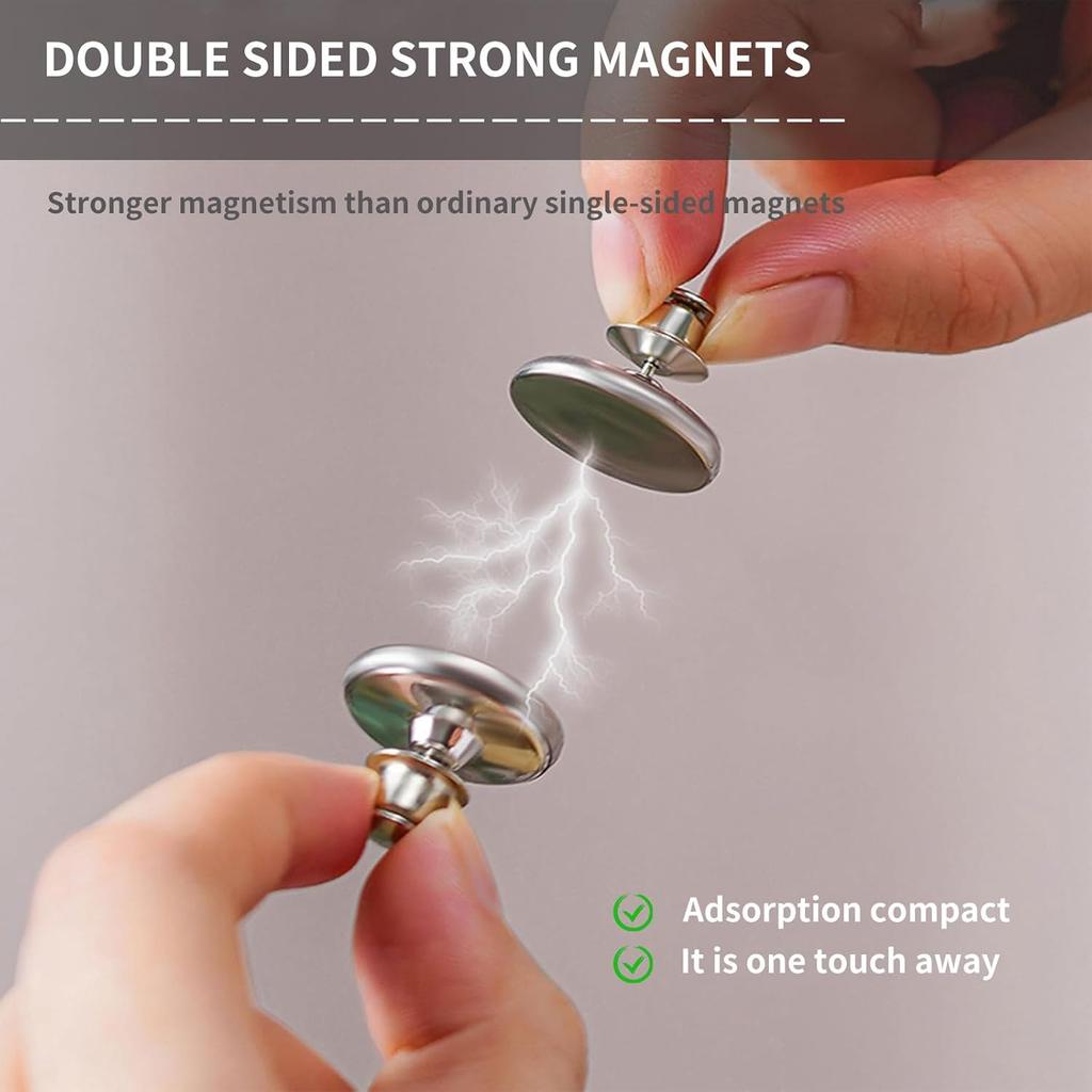 24/1pair Magnetic Curtain Clips Closure Self-Adhesive Magnetic Patch Drapes Buckle Detachable Shower Curtain Magnet Fastener