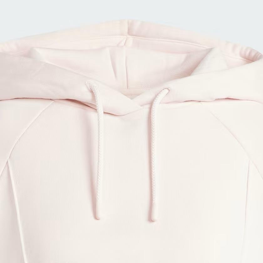 Adidas The Safe Place Crop Hoodie Solid Color Logo Long Sleeve Hooded Sweatshirt Women Hoodies Beige IT1529