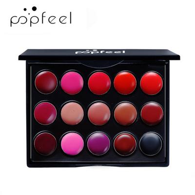 Lipstick Set POPFEEL15 Colors Lipstick Palette Set Long Lasting Lip Gloss Cosmetics Tint for Women Cheap Mini Small Beauty Stain