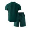 Men's Stylish Casual Collarless Short-sleeved Shirt - Men's Short-sleeved Top And Shorts Two-piece Set