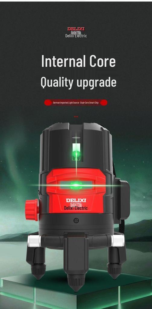 DELIXI Green Laser Level: High-Precision Infrared, 2-5 Lines, Strong Light, Outdoor Use