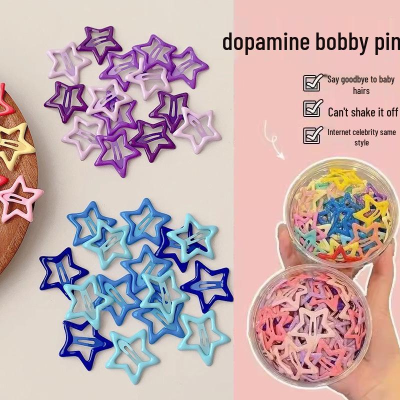 Cute Y2K Star Hairpin: Metal Bangs Clip, Dopamine Headdress
