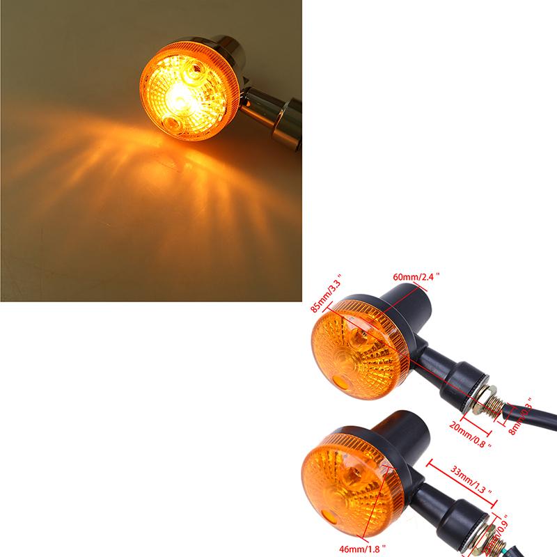 

1pair Motorcycle Turn Signal Lights Indicator Lamp Amber Flashers Universal Fit for Most Motorcycles чёрный