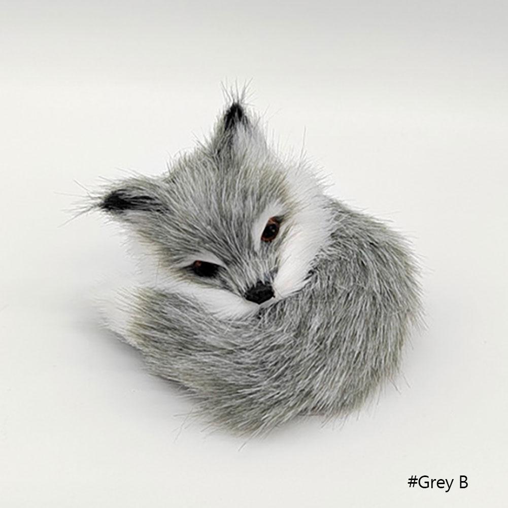 Simulation Mini Fox Model Cute Imitation Fox Ornaments Christmas Gift Children Birthday Gifts Home Decoration Figures Craft