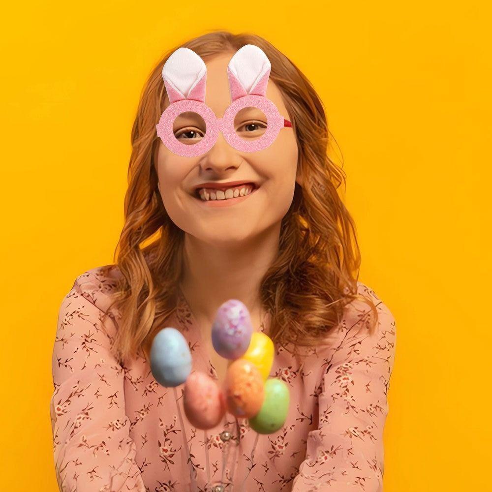 Cute Easter Glasses Frame Plush Costume Eyeglasses Easter Bunny Ears Glasses  Adults and Children