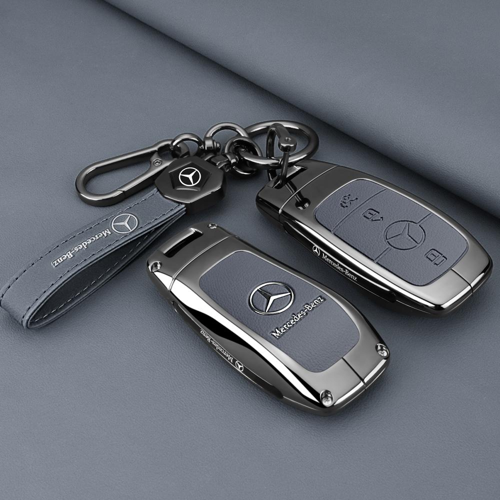 ZJH5   Leather Smart Remote Key Protector Car Key Case Cover For Mercedes Benz A C E S GLC GLE GLB W204 W205 W206 W212 W213 W221 W223