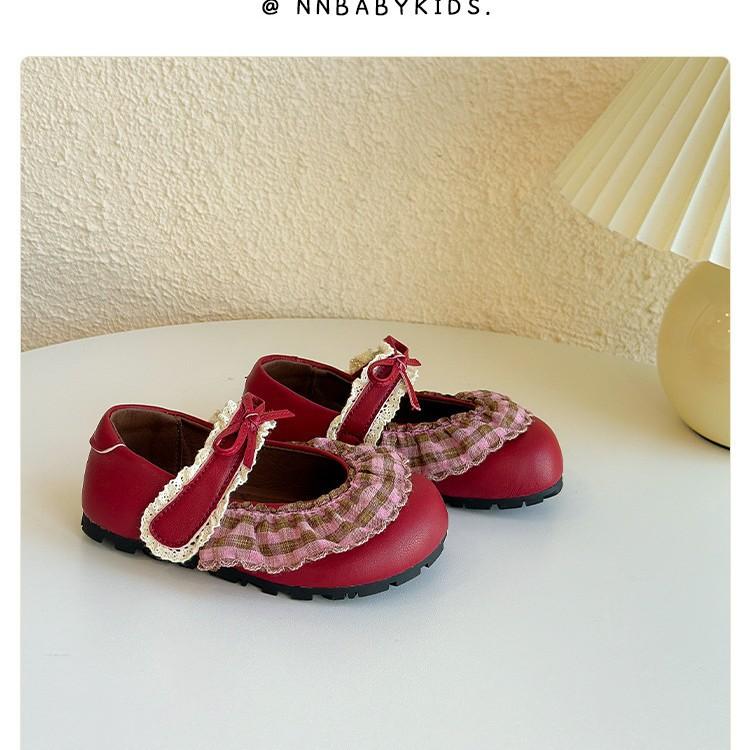 Girls' small leather shoes 2025 spring and autumn new Xiaoxiangfeng little girl princess shoes soft-soled Doudou shoes baby single shoes trend
