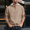 Men Jacquard Hoodie Long Sleeve Pullover Sweatshirt Loose Fit Hooded Casual Sweatshirt for Sportswear Street Gym