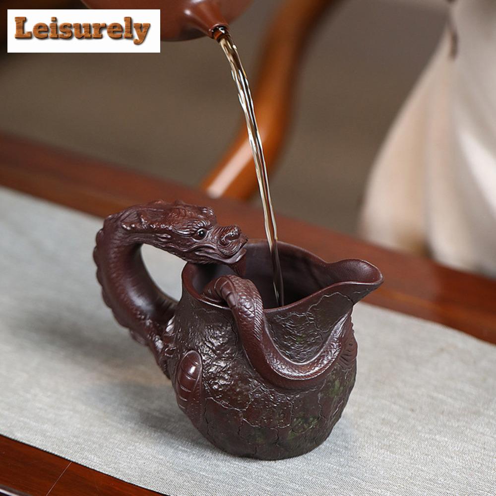 300 ml authentische Yixing Lila Ton Fair Cup Chahai Meister handgefertigte Becher mit Dargon-Griff Hochwertiges chinesisches Zisha-Teeservice-Zubehör