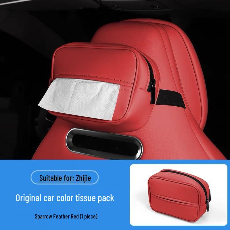 Nappa Leather Car Seat Back Armrest Tissue Holder M9
