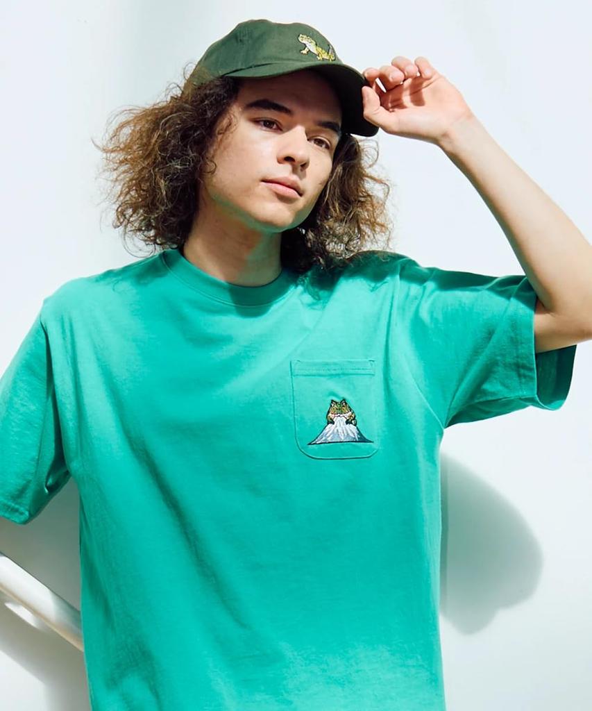 [go slow caravan] 341912 USA/C Various Embroidery PKT TEE Green M