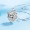 For Women Platinum Fine Jewelry Chain with Sweet Heart Cut Color Moissanite Necklace Pendant Diamond Gift