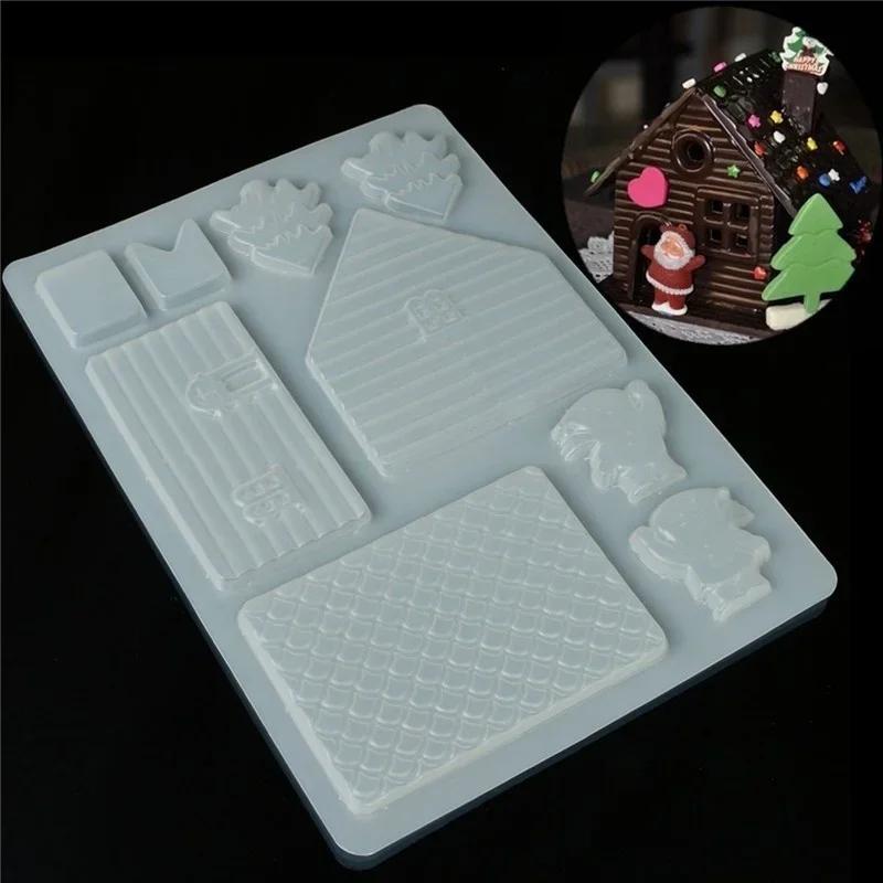 House Door Creative Shape 3D DIY Silicone Gingerbread Fondant Mold Cake Decoration Chocolate Christmas Baking Mold Accessories