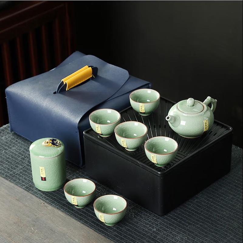 Chinese Ceramic Tea Set with Tray