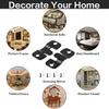1 Wall Load-capacity Mounting Bracket Picture Pair Easy to Install Black