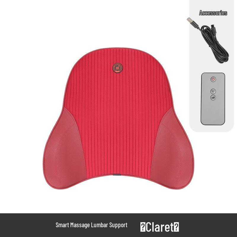 Electric Massage Lumbar Support Pillow - Memory Foam Car Seat Cushion with Remote Control.