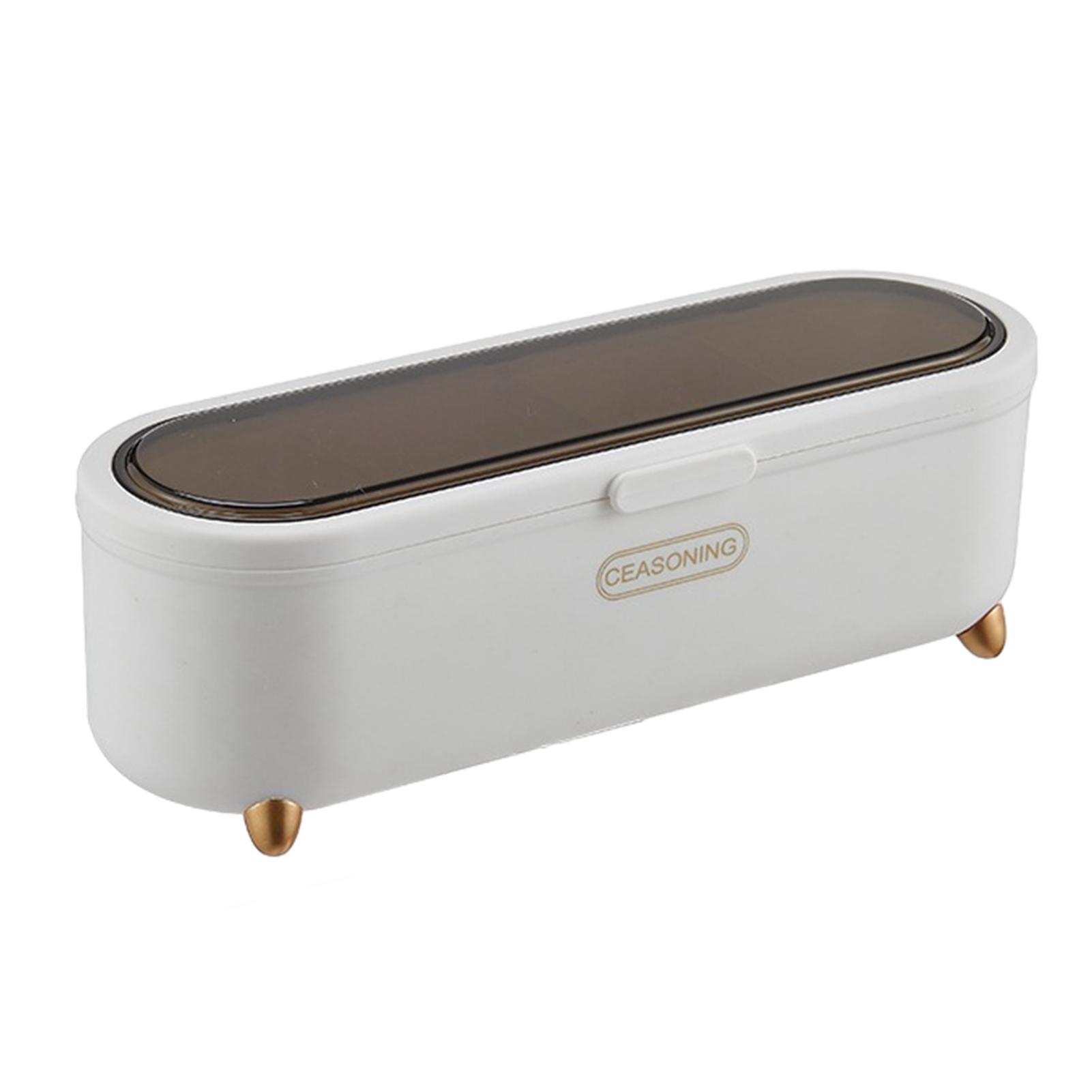 

4 Grid Seasoning Box Large Capacity Sealed Spice Jar Multi-Purpose Spice Storage Case Kitchen Accessories For Salt Sugars жемчужина белый