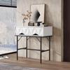 Console Table, Hallway Table with 2 Drawers, Side Table Wood, Sofa Table with Stable Metal Frame