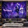 Wandtapijt met aangepaste naam Cristiano Ronaldo patroon Gepersonaliseerde bedrukte stof Wanddecoratie