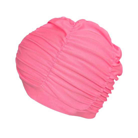 Women Cloth Swimming Cap, Breathable Ruffle Solid Color Swim Pool Cap for Adults, Short Long Thick Hair Ear Protection Bathing Hat