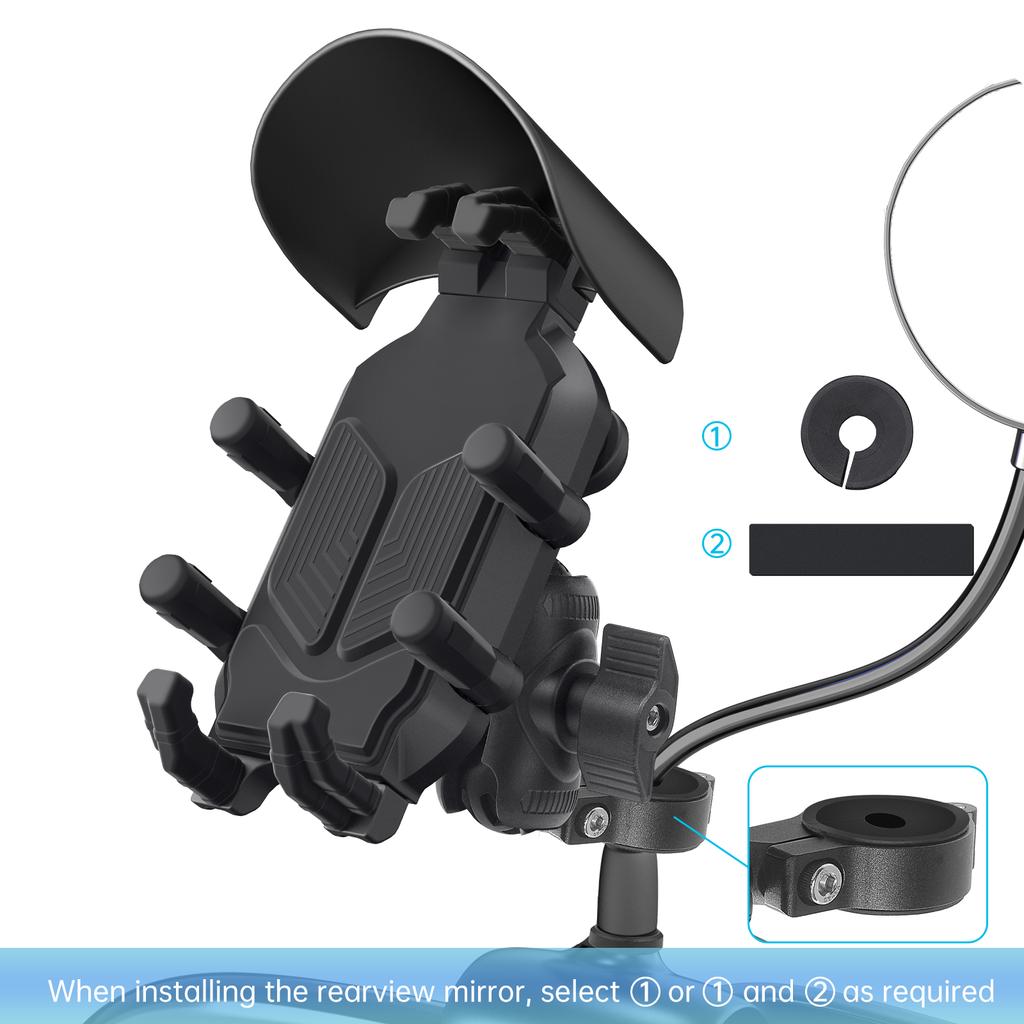 Motorcycle Bicycle Handlebar Phone Bracket QC3.0 USB Charging Mount Stand Holder