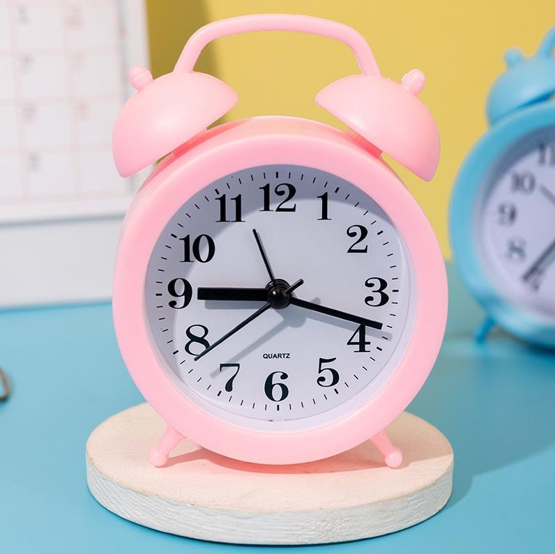 Creative Children's Mute Pointer Alarm Clock Multifunctional Bedroom Living Room Compact Clock Can Hang Simple and Personal Alarm Clock