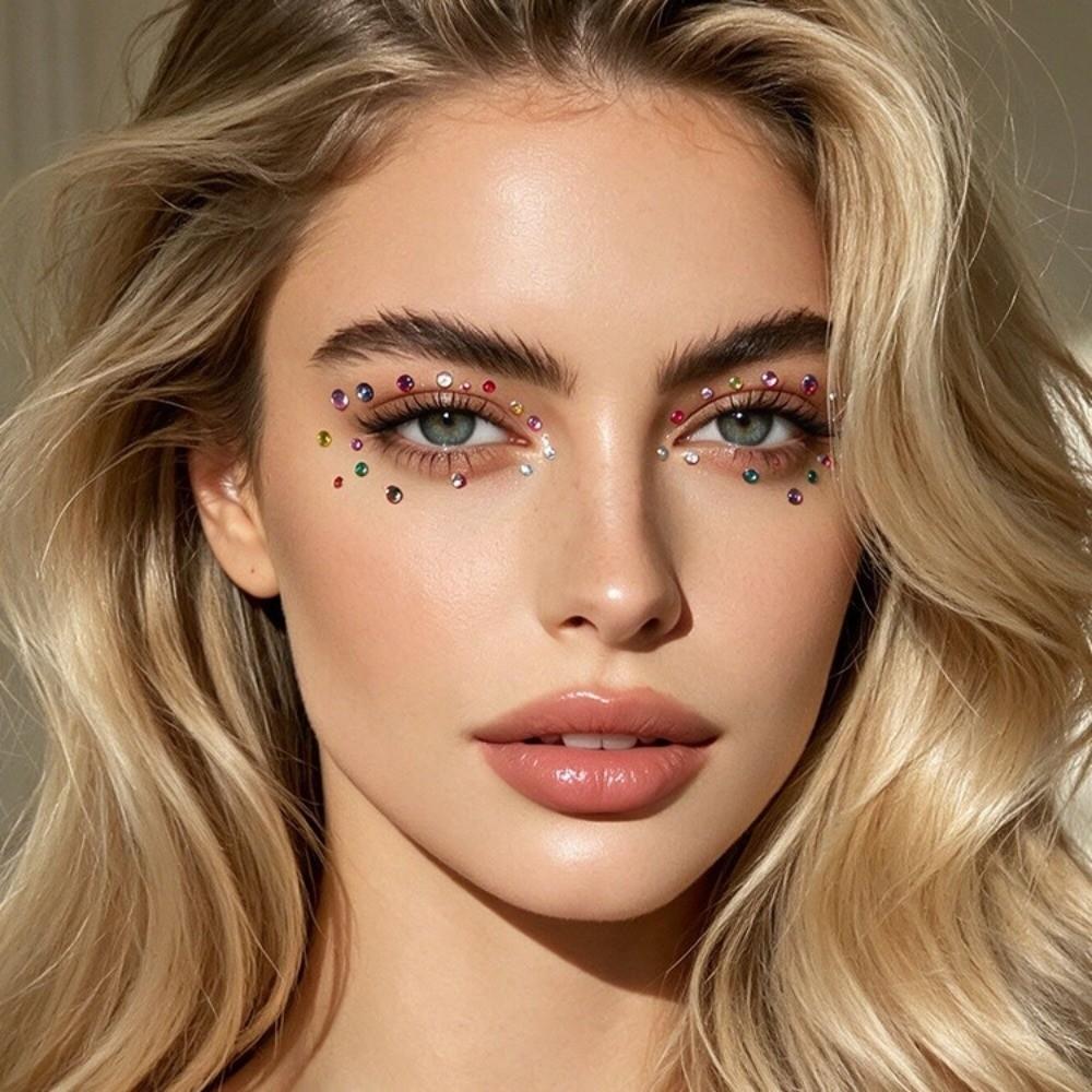 10 Sheets with Adhesive Backing Face Eye Jewels Sticker DIY Crystal Gem Sticker Gift Decor