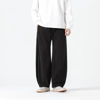 Calças para Homem Retro Tendência Veludo Cotelê Casuais Tamanho Grande Calças Banana Outono e Inverno Novo Estilo Chinês Harem Cimitara