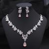 17 Colors Water Drop Purple Bridal Jewelry Sets for Women Party Prom Choker Necklace Earrings Bride Wedding Costume Accessories