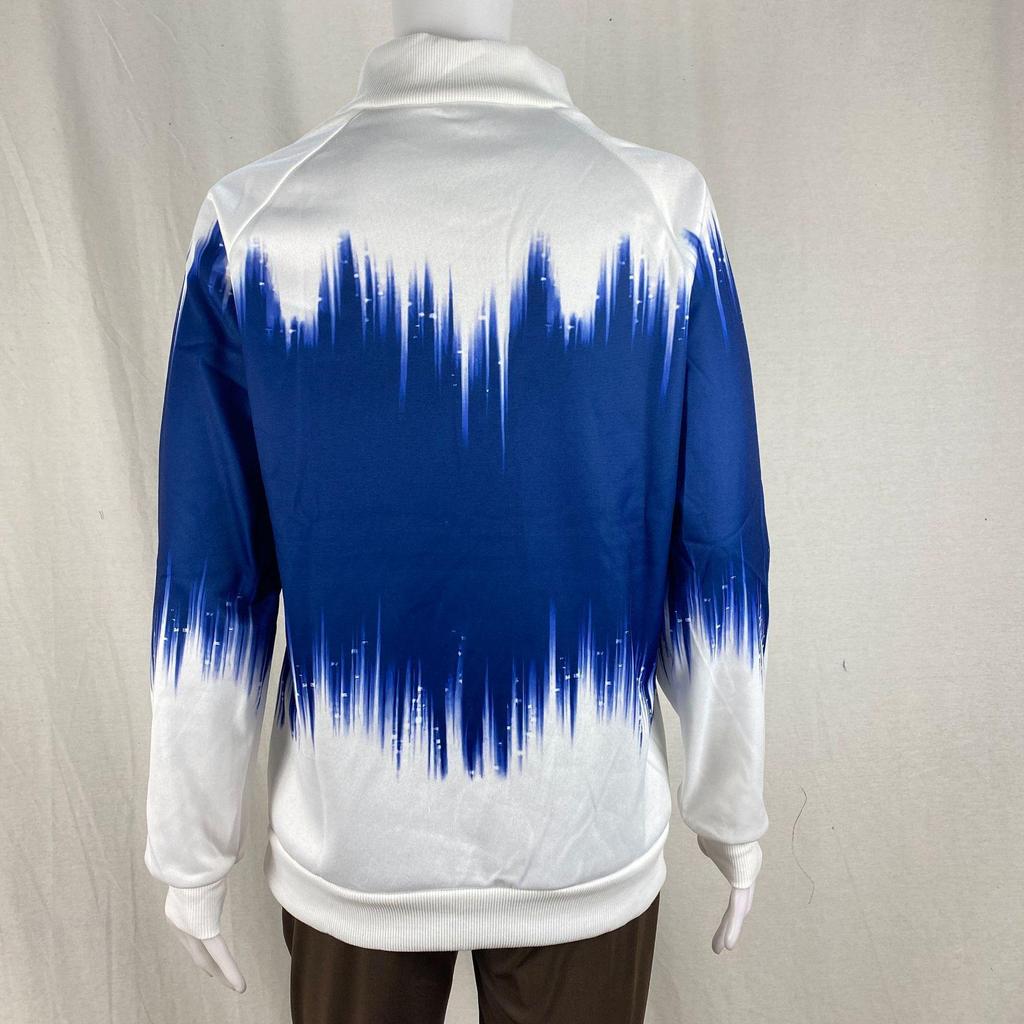 Gradient Print Zipper Long Sleeve Women's Winter Hoodie