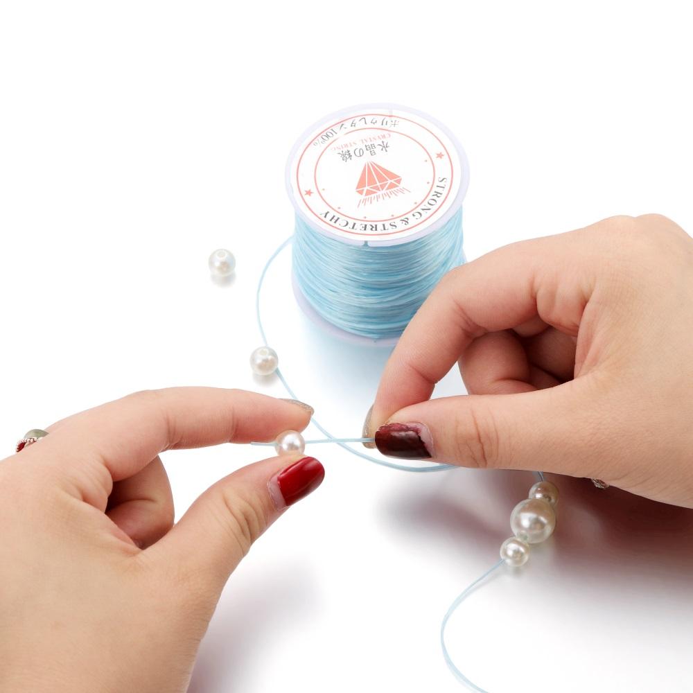 10-40m Roll Strong Elastic Crystal Beading Cord 1mm for Bracelets Stretch Thread String Necklace DIY Jewelry Making Cords Line