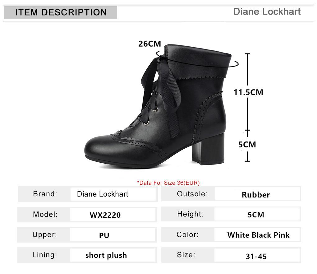 Fashion 2025New Lace Up Ladies Square High Heel Shoes Ankle Boots Lace-up Retro Women Pointed Toe Thick Soled Short Booties White Black
