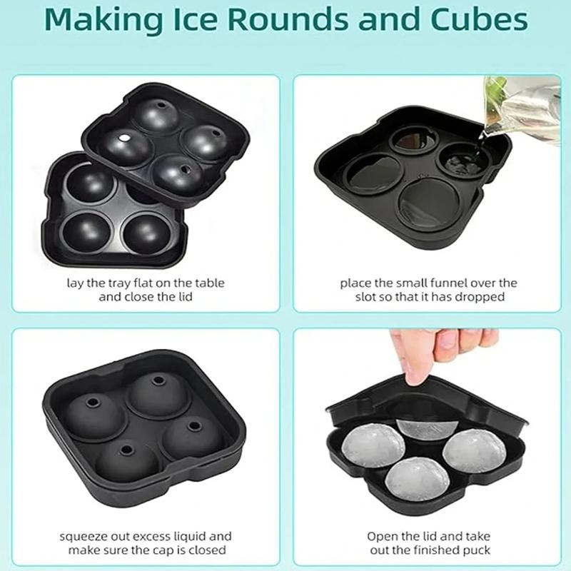 Large Tray Easy To Take Out Suitable For Whiskey Party Supplies Silicone 3d Balls Shaped Ice Mold Reusable Ice Cube Molds
