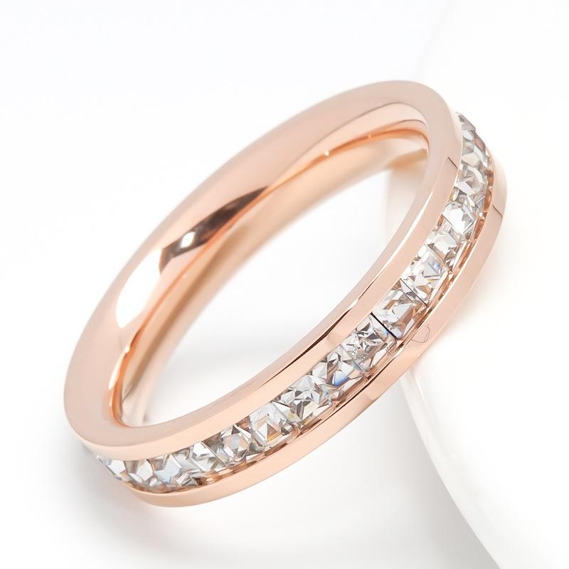 Minimalist Titanium Steel Ring Diamond Cut Stainless Steel Couple Ring Fashion Jewelry