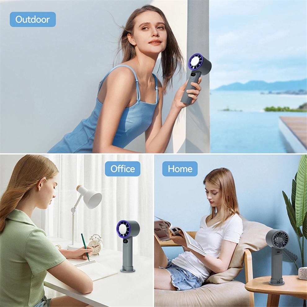 New Mini Handheld Fan Speed Portable Desktop Fans Instant Cooling with Ice Mode Rechargeable Stylish for Women