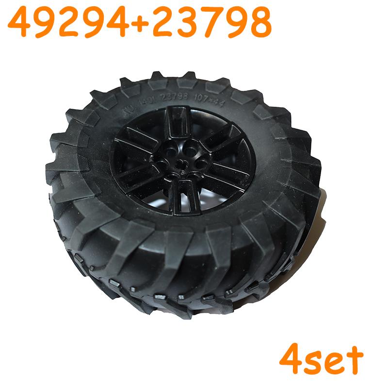 Non-Toxic 15038 49294 23798 44771 56907 4410 92912 54120 Tire Wheels Cross Car Truck Hub Technical Bricks Moc Motorcycle Building Blocks