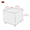 Dehnbarer Polarfleece Ottoman Hockerbezug Kratzfester Hocker-Schutzbezug Klassischer Sofahockerbezug