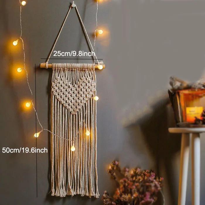 Nodic Cotton Woven Bohemian Wall Decoration Tapestry With Tassel Wall Accents Handmade Scandinavian Hanging Bedroom Home Decor