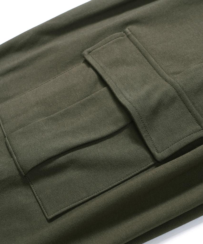 GAKKAI UNIONS [Select Summer, Brushed, Or All-Season Fabric] One-Pleat Wide Sweatshirt Cargo Pants Khaki