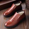 Winter men's dad cotton shoes leather fleece warm casual leather shoes soft leather foot cover thickened fleece men's cotton shoes
