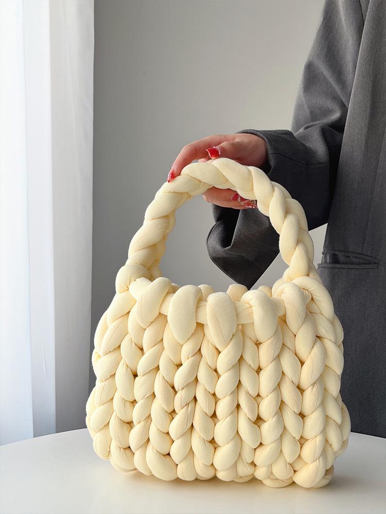 Icelandic Wool DIY Chunky Knit Korean-Style Tote Bag
